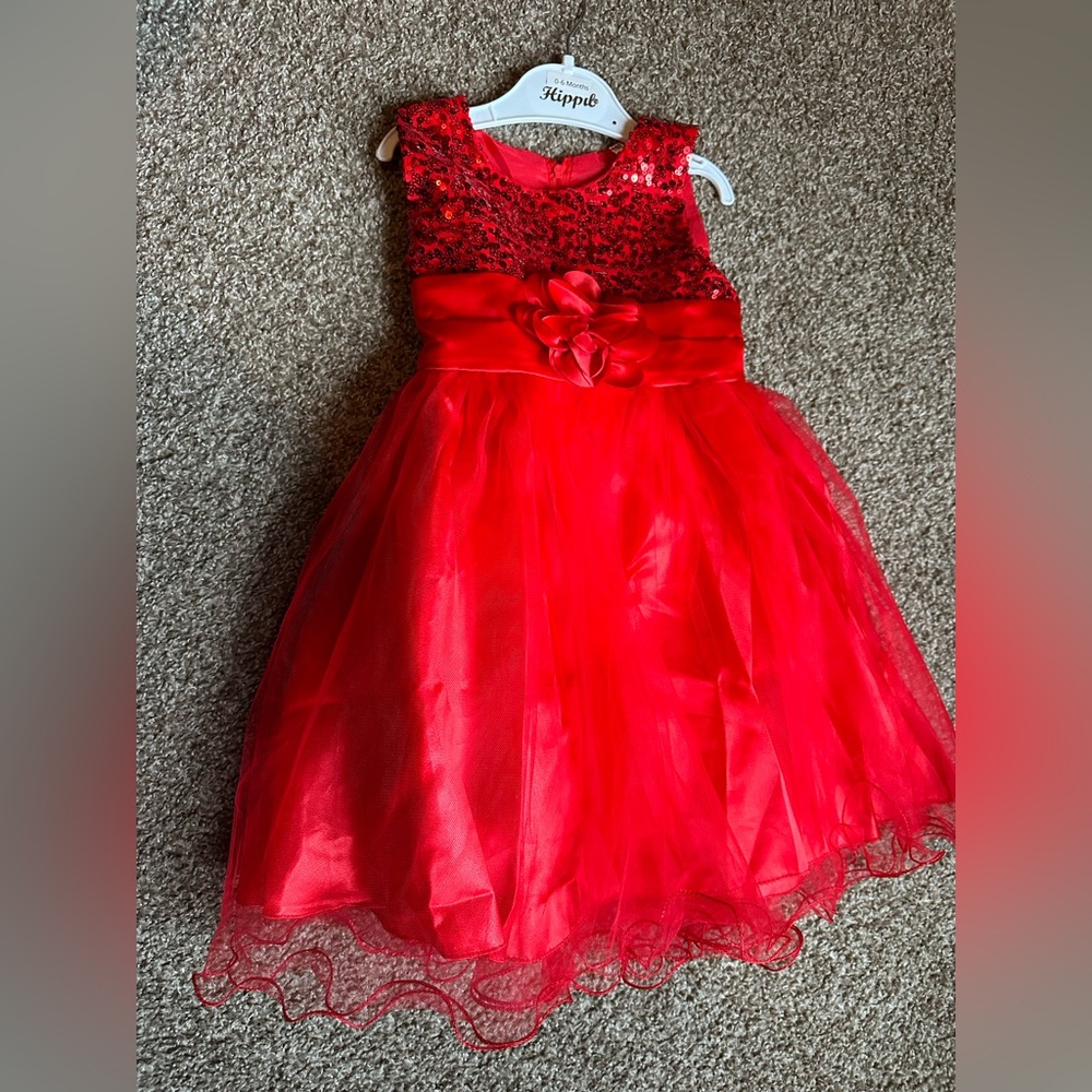 Red formal gown for toddler girl